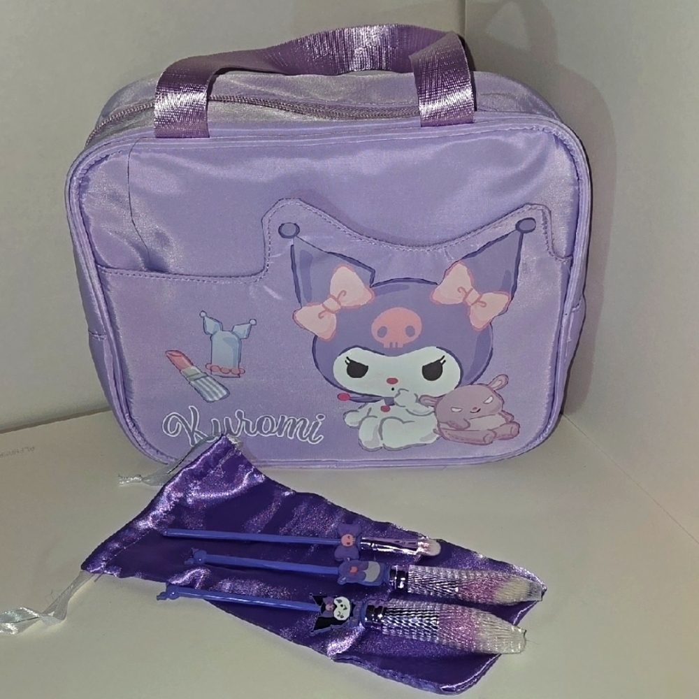 Kuromi Purple Cosmetic Bag Set